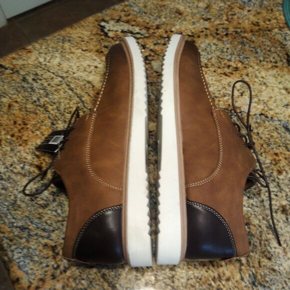 New York & Company Men's Casual Lace Up Leather Shoes Brown Size 12 NWT - Picture 8 of 12